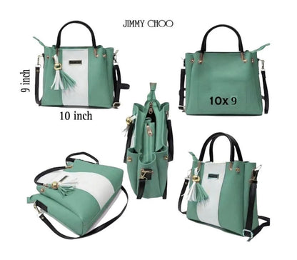 Women's PU Leather Plain Hand Bag Set
