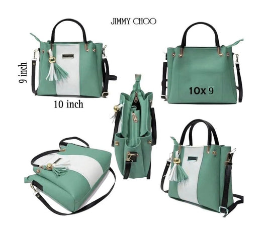Women's PU Leather Plain Hand Bag Set